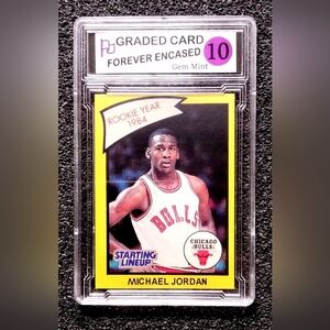 Michael Jordan Chicago Bulls Starting Lineup Vintage Basketball Card Mint